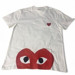 White and Red Heart Graphic Women's Tee